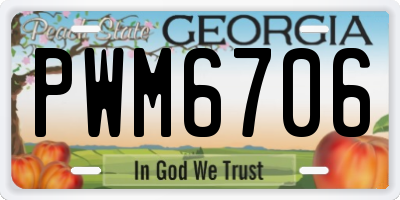 GA license plate PWM6706