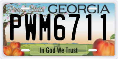 GA license plate PWM6711