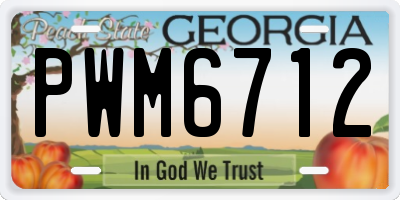 GA license plate PWM6712