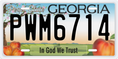 GA license plate PWM6714