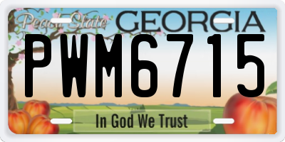 GA license plate PWM6715