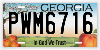 GA license plate PWM6716