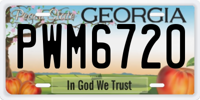 GA license plate PWM6720