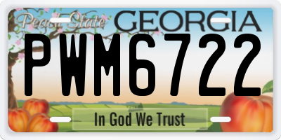 GA license plate PWM6722