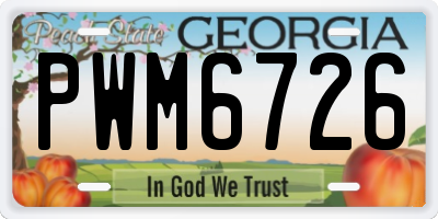 GA license plate PWM6726
