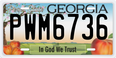 GA license plate PWM6736