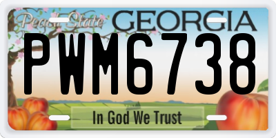 GA license plate PWM6738