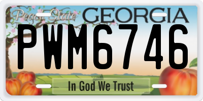 GA license plate PWM6746