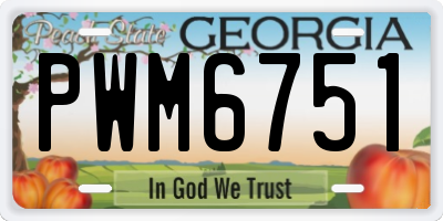 GA license plate PWM6751