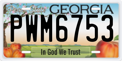 GA license plate PWM6753