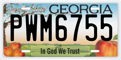 GA license plate PWM6755