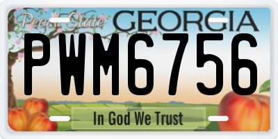 GA license plate PWM6756