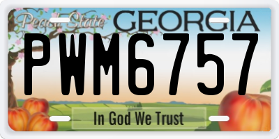 GA license plate PWM6757