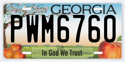 GA license plate PWM6760