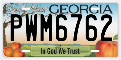 GA license plate PWM6762