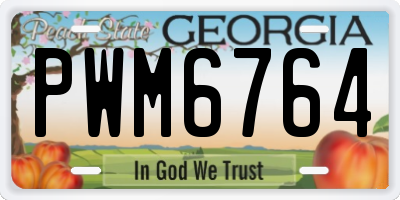 GA license plate PWM6764