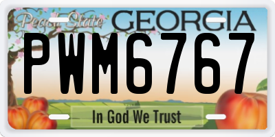 GA license plate PWM6767