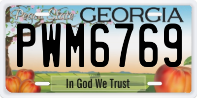 GA license plate PWM6769