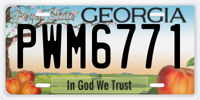 GA license plate PWM6771