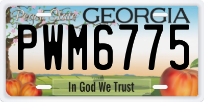 GA license plate PWM6775