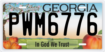 GA license plate PWM6776