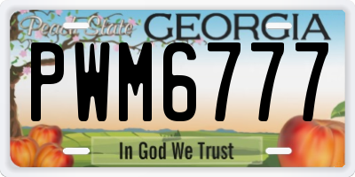 GA license plate PWM6777