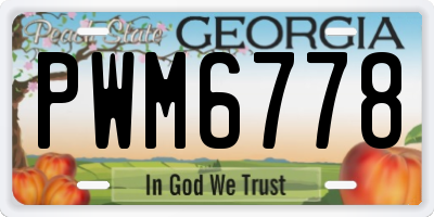 GA license plate PWM6778