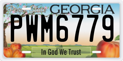 GA license plate PWM6779