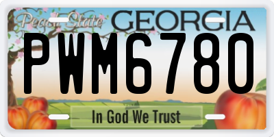 GA license plate PWM6780