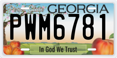 GA license plate PWM6781