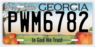 GA license plate PWM6782