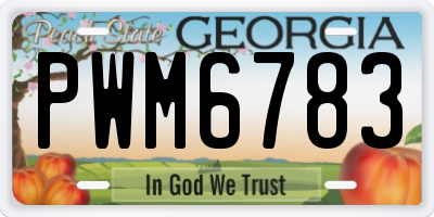 GA license plate PWM6783