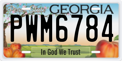 GA license plate PWM6784
