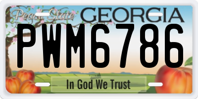 GA license plate PWM6786
