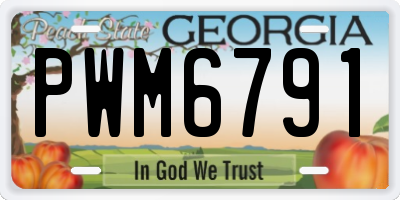 GA license plate PWM6791