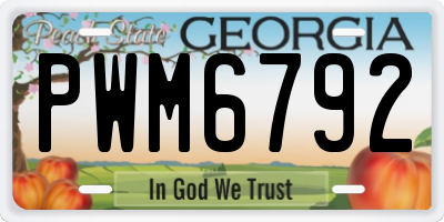 GA license plate PWM6792