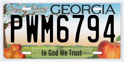 GA license plate PWM6794