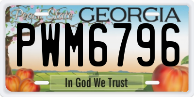 GA license plate PWM6796