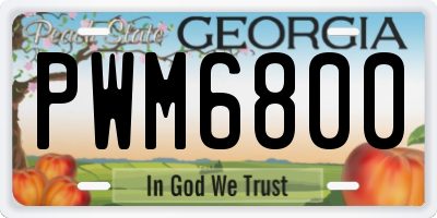 GA license plate PWM6800