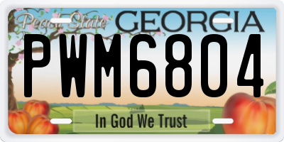 GA license plate PWM6804