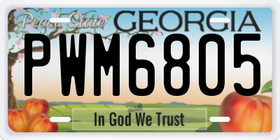 GA license plate PWM6805
