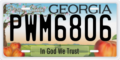GA license plate PWM6806