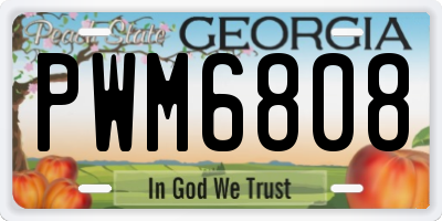 GA license plate PWM6808