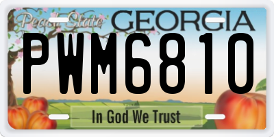 GA license plate PWM6810
