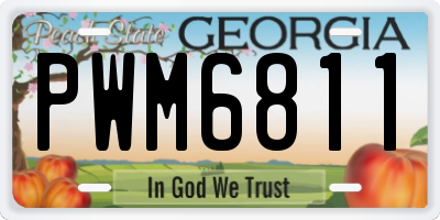 GA license plate PWM6811