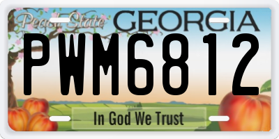 GA license plate PWM6812