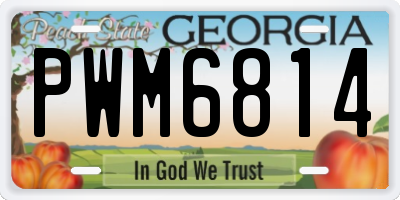 GA license plate PWM6814