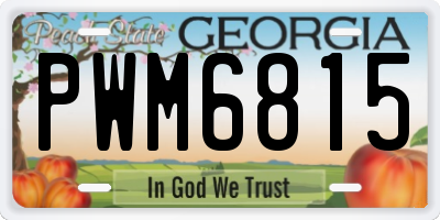 GA license plate PWM6815