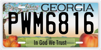 GA license plate PWM6816