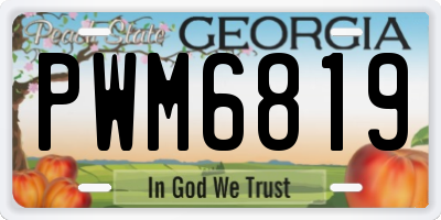 GA license plate PWM6819